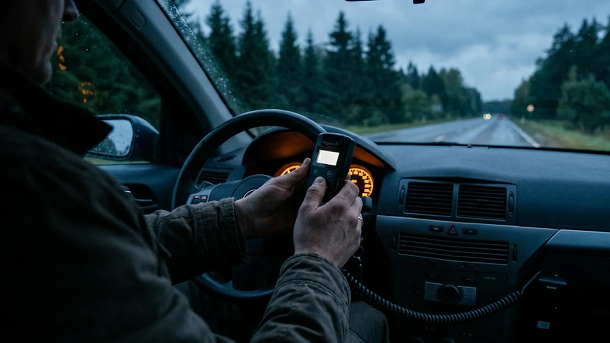 Antialkoholinis variklio užraktas su pūtimo įtaisu automobilio salone